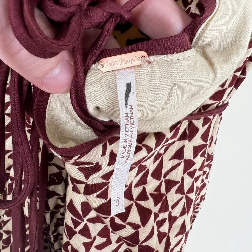 Free People Kai Mini Dress Print Tie Strap Low Back Sundress Summer Sun Backless - Picture 6 of 12